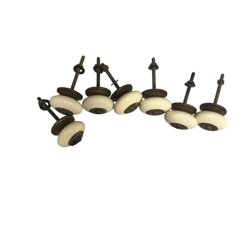 Anthropologie Porcelain and Brass Knobs